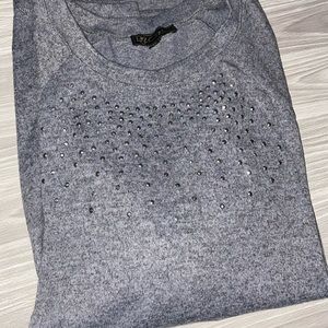 DG2 by Diane Gilman Studded Stretch Knit Top